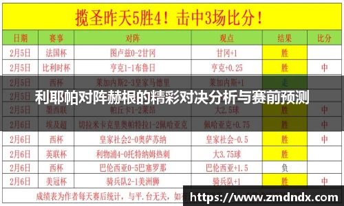 利耶帕对阵赫根的精彩对决分析与赛前预测